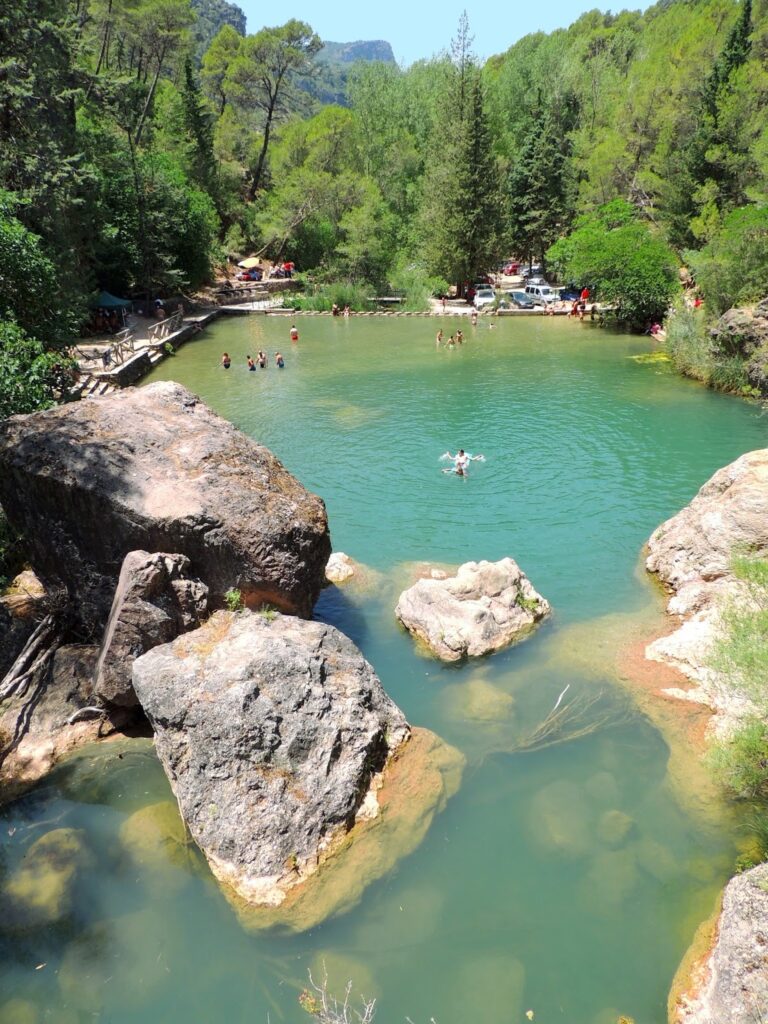 Charco de la pringue o del aceite para bañarse en la sierra de segura